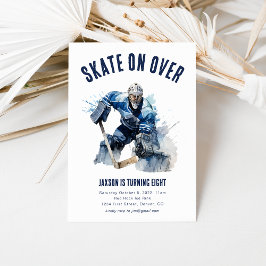 Skate auf Over Ice Hockey Geburtstag Einladung Goa