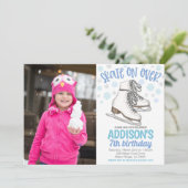 Skate auf Over Ice Skaten-Foto Einladung (Stehend Vorderseite)