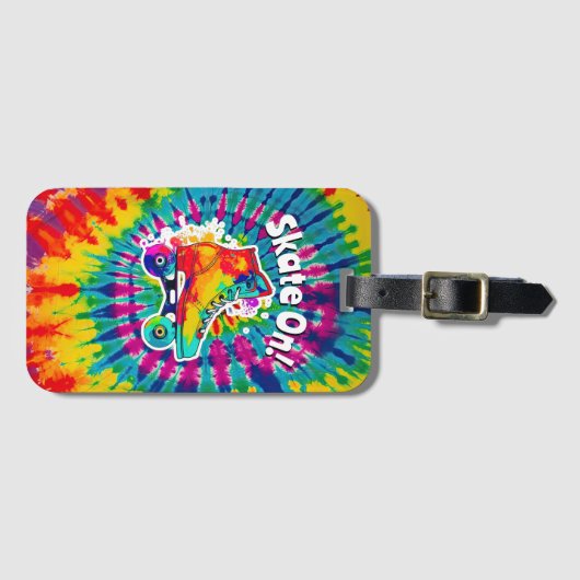 Skate auf Roller Skaten Rink Gefärbte Krawatte Hip Gepäckanhänger (Vorderseite (Horizontal))