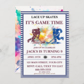 "Skate auflocken, es ist Spielzeit" Eishockey Einladung (Vorne/Hinten)