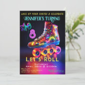 Skate Birthday Party Einladung (Stehend Vorderseite)