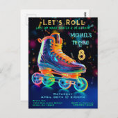 Skate Birthday Party Einladung Postkarte (Vorne/Hinten)