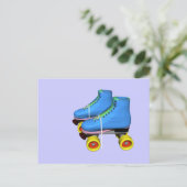 Skate blau postkarte (Stehend Vorderseite)