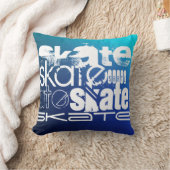Skate; Blauer Gradient Kissen (Decke)