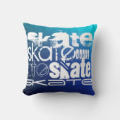 Skate; Blauer Gradient Kissen (Vorderseite)