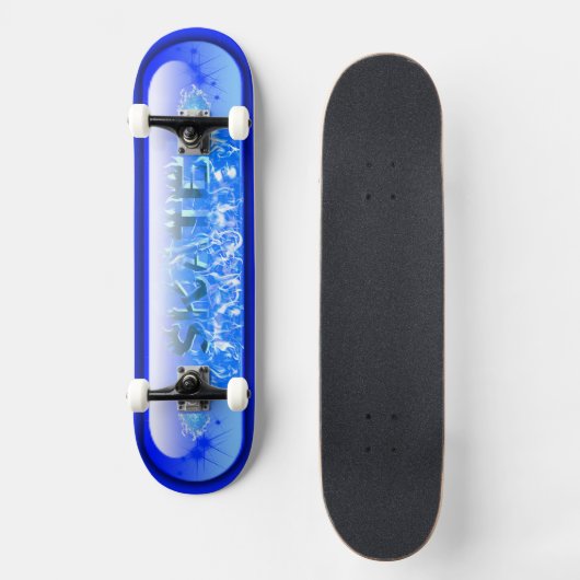 SKATE Blue Flame Skateboard (Vorderseite)