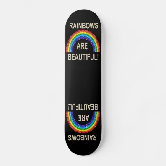 Skate Board Regenbows sind ein schöner Glitzer Skateboard (Vorderseite)