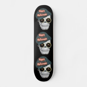 Skate Board Skelett Kopf Frohes Halloween Skateboard