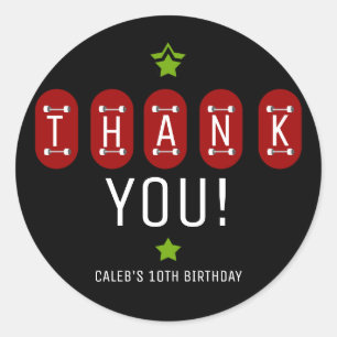 Skate Boarder Skateboard Geburtstagsparty Gefallen Runder Aufkleber