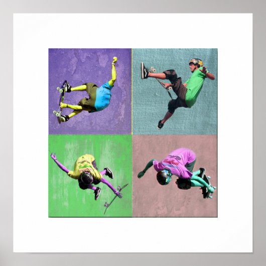 Skate Boarding Pop Art 2, Copyright Karen J Willia Poster (Vorne)