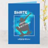 Skate Boarding Silhouette Personalisiert Geburtsta Karte (Gelbe Blume)