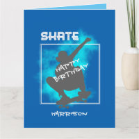 Skate Boarding Silhouette Personalisiert Geburtsta