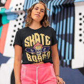 Skate Bound Skull Wings Skateboard Streetwear Tee