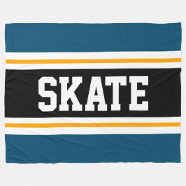 SKATE Breite AQUAMARINE, gelb-schwarze Streifen Fleecedecke