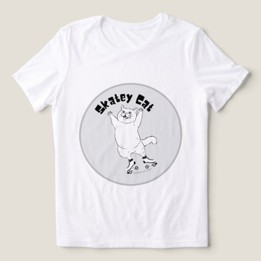 Skate Cat T-Shrit Tri-Blend Shirt (Design Vorderseite)
