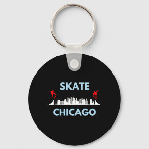 Skate Chicago Il Skateboarding-Fans Chicago Skylin Schlüsselanhänger