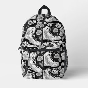 Skate Classic Roller Skate Schwarz-weiß Bedruckter Rucksack