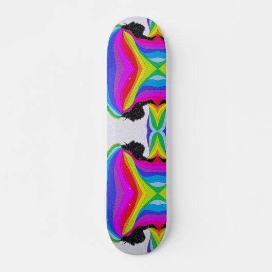 Skate Deck mit Regenbogenhaar Silhouette Skateboard (Vorne)