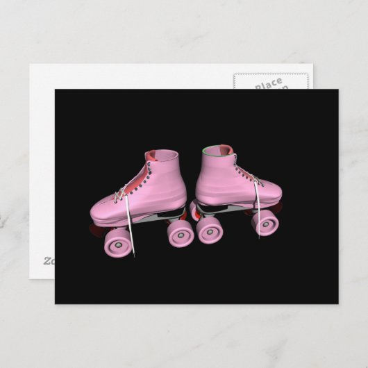Skate der Hot-Pink-Rollen Postkarte (Vorne/Hinten)