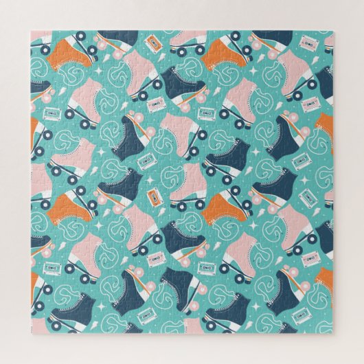 Skate der Retro-Roller: Vintage Kassette Puzzle (Vertikal)