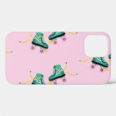 Skate der Retrowalze: rosa Muster. Case-Mate iPhone Hülle (Rückseite (Horizontal))