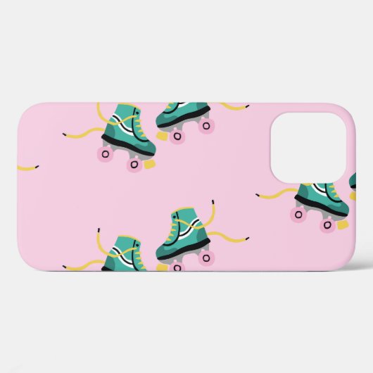 Skate der Retrowalze: rosa Muster. Case-Mate iPhone Hülle (Rückseite (Horizontal))