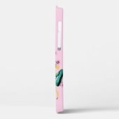 Skate der Retrowalze: rosa Muster. Case-Mate iPhone Hülle (Rückseite / Links)