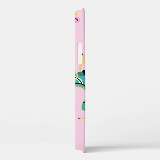 Skate der Retrowalze: rosa Muster. Case-Mate iPhone Hülle (Rückseite / Rechts)