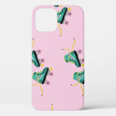 Skate der Retrowalze: rosa Muster. Case-Mate iPhone Hülle (Rückseite)