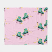 Skate der Retrowalze: rosa Muster. Fleecedecke (Vorderseite (Horizontal))