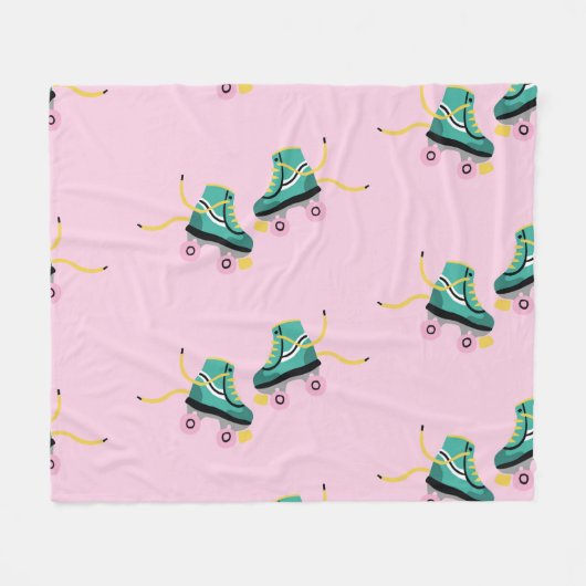 Skate der Retrowalze: rosa Muster. Fleecedecke (Vorderseite (Horizontal))
