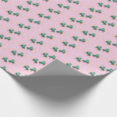 Skate der Retrowalze: rosa Muster. Geschenkpapier (Ecke)