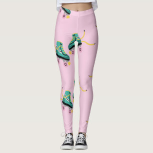Skate der Retrowalze: rosa Muster. Leggings