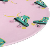 Skate der Retrowalze: rosa Muster. Schneidebrett (Ecke)