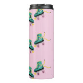 Skate der Retrowalze: rosa Muster. Thermosbecher (Rückseite)