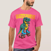 Skate Dinosaurier Roller Skaten Skatesaurus Roller T-Shirt (Vorderseite)