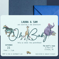 Skate Einladungen für Babydusche