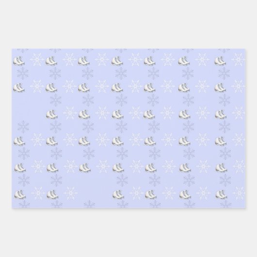 Skate Eis Schneeflocken Winter Wunderland Geschenk Geschenkpapier Set (Vorderseite 2)