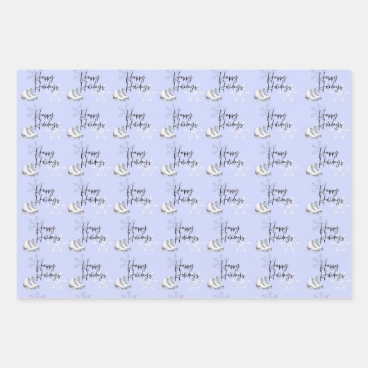 Skate Eis Schneeflocken Winter Wunderland Geschenk Geschenkpapier Set (Vorderseite)