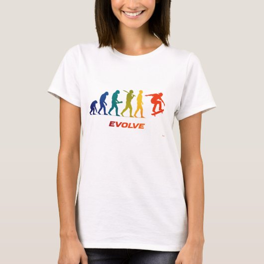 Skate Evolution Silhouette Trick Design T-Shirt (Vorderseite)