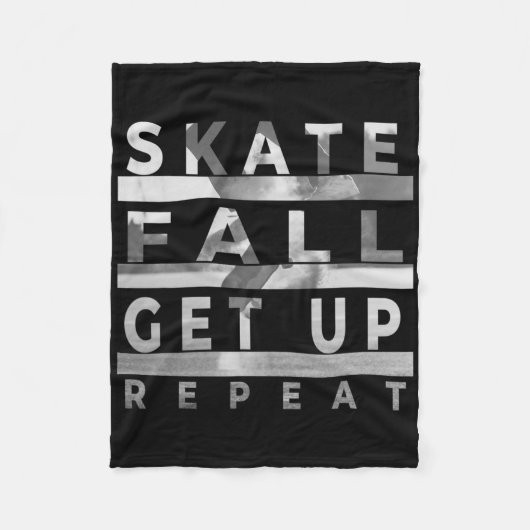 Skate Fall Get Up Repeat - Funny Skateboarding Ska Fleecedecke (Vorderseite)