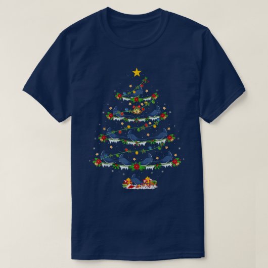 Skate Fish Fish Lover Xmas Lights Skate Fisch Chri T-Shirt (Design vorne)