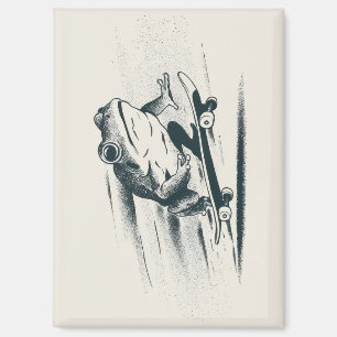 Skate Frog – Vintage Action Animal Kunst Magnet