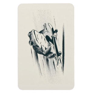 Skate Frog – Vintage Action Tier Kunst Magnet