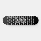 Skate für Mädchen - Schwarzes Skateboard - (weiß & (Horizontal)