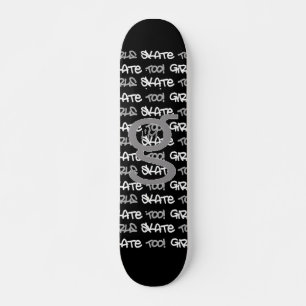 Skate für Mädchen - Schwarzes Skateboard - (weiß &