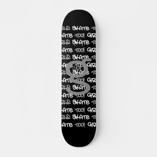Skate für Mädchen - Schwarzes Skateboard - (weiß & (Vorne)