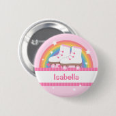 Skate für Regenbogenwalzen für Mädchen Button (Vorne & Hinten)