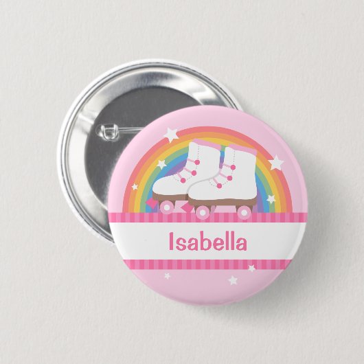 Skate für Regenbogenwalzen für Mädchen Button (Vorne & Hinten)
