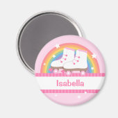 Skate für Regenbogenwalzen für Mädchen Magnet (Vorderseite/Rückseite)